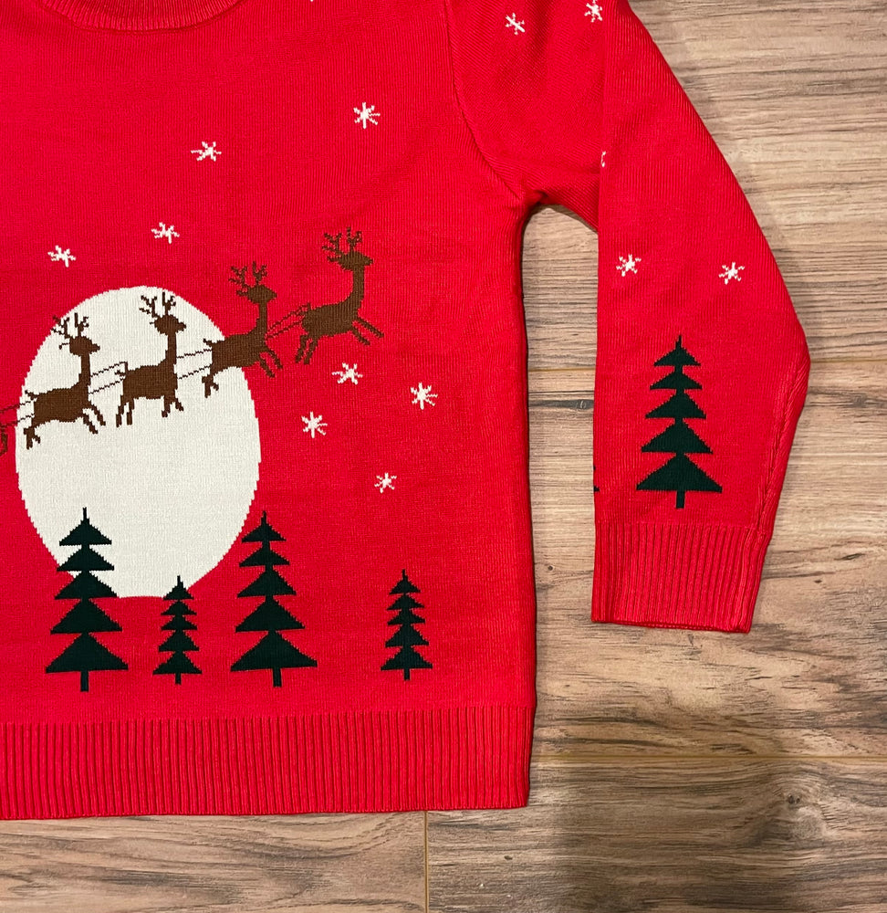 Santa’s Sleigh with Reindeer Ride- Boys Christmas Sweater