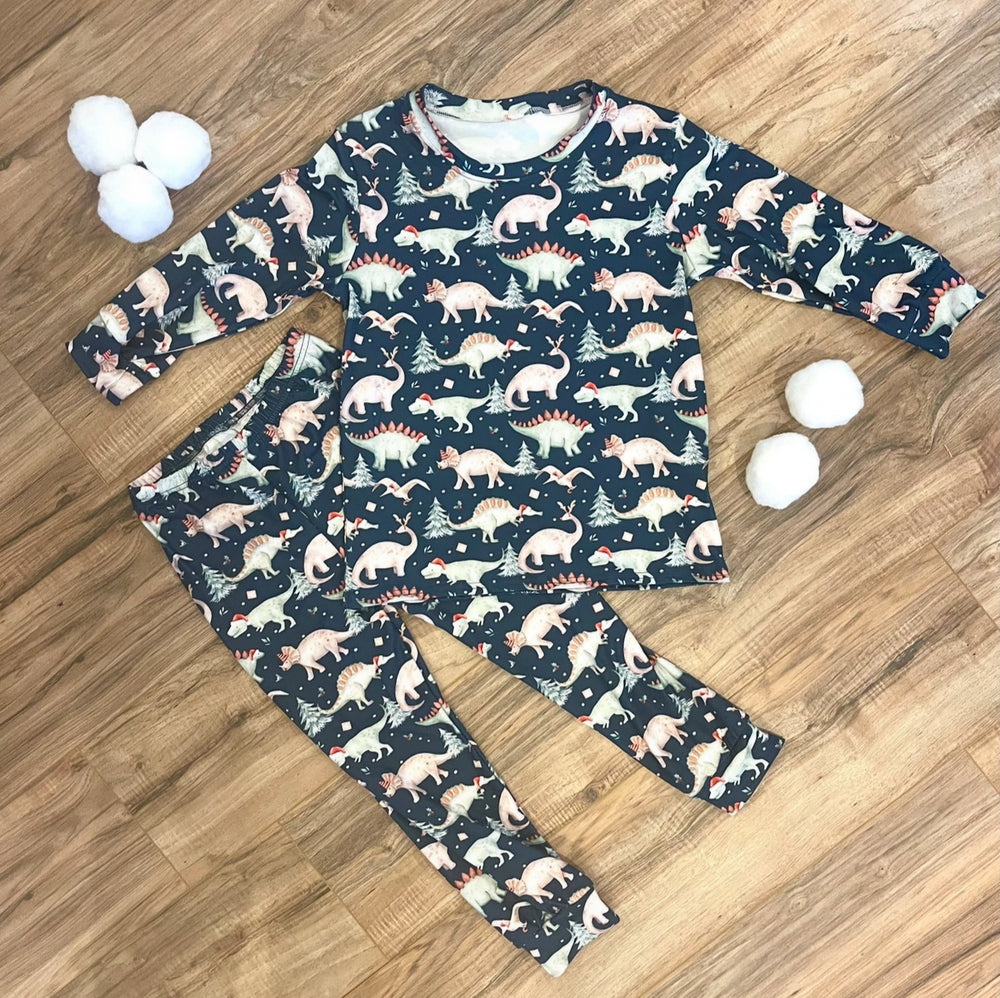 Festive Dino Parade Holiday PJ's- boys 2-piece jammies