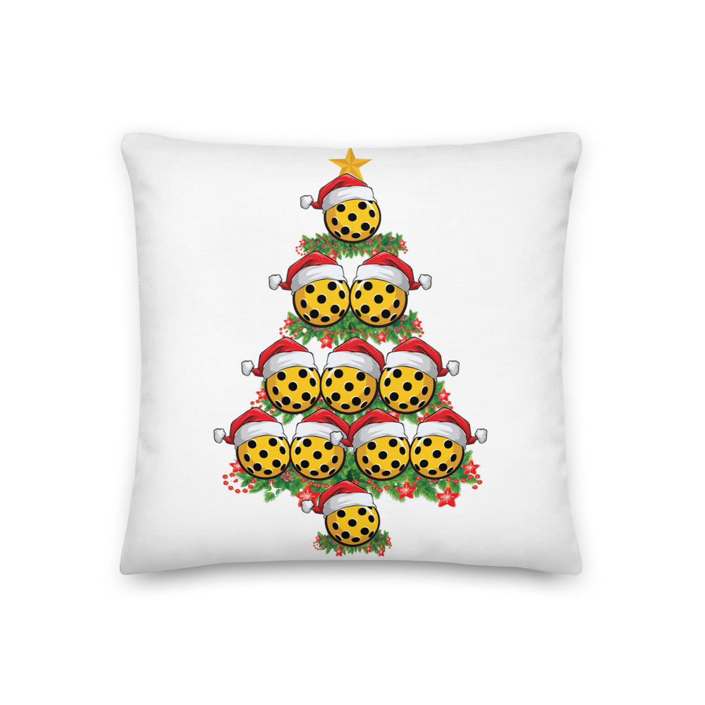 Double-Sided Pickleball Christmas Pillow – ‘Dink the Halls’ & Pickleball Tree Holiday Throw Pillow