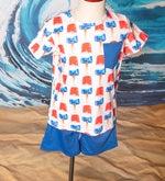 Firecracker “Bomb Pop” Popsicle T-shirt and Shorts Boys- Patriotic 4th of July