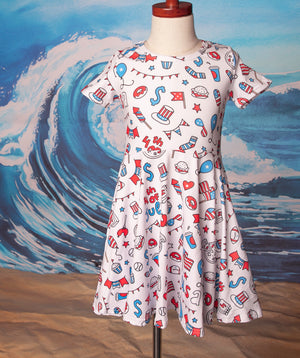All things Patriotic - Girls Soft Flutter - 4th of July dress