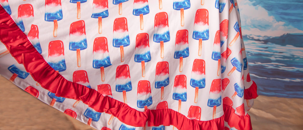 Firecracker “Bomb Pop” Popsicle- Girls tank ruffled and flutter Patriotic- 4th of July dress