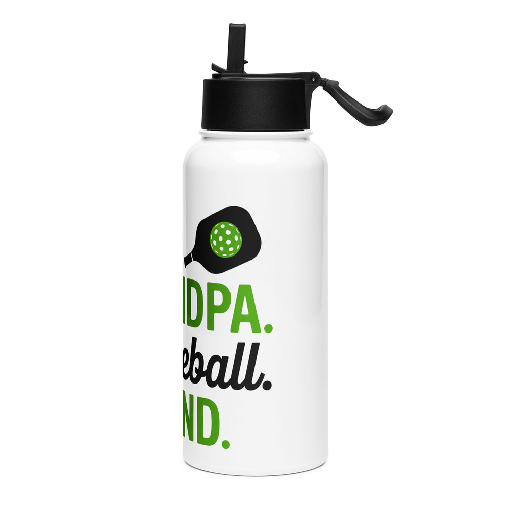 Grandpa Pickleball Legend Water Bottle – 32 oz White Stainless Steel Bottle for Pickleball  Grandpas