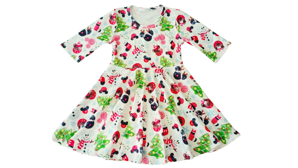 
            
                Load image into Gallery viewer, A Mousey Winter Wonderland - Girls Dress
            
        
