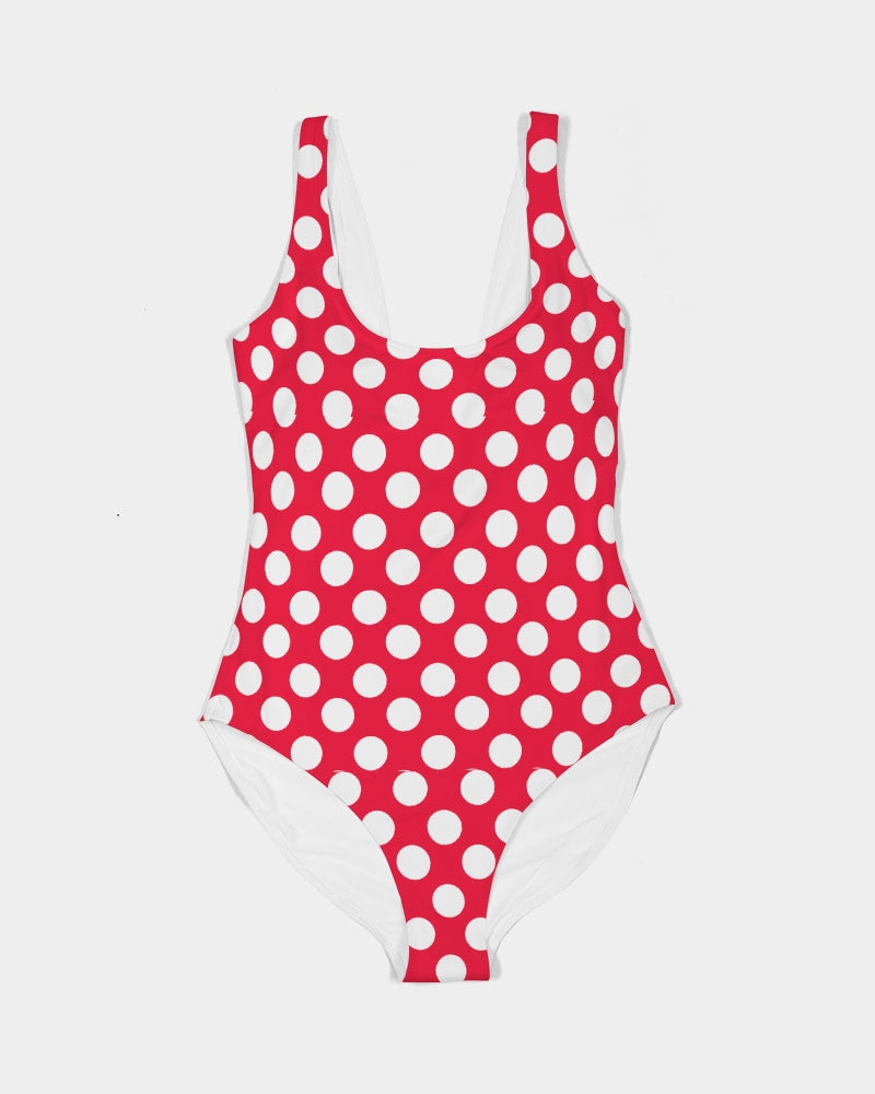 Red & White Classic Polka Dotted - Minnie Inspired Suit! Women's One-Piece Swimsuit