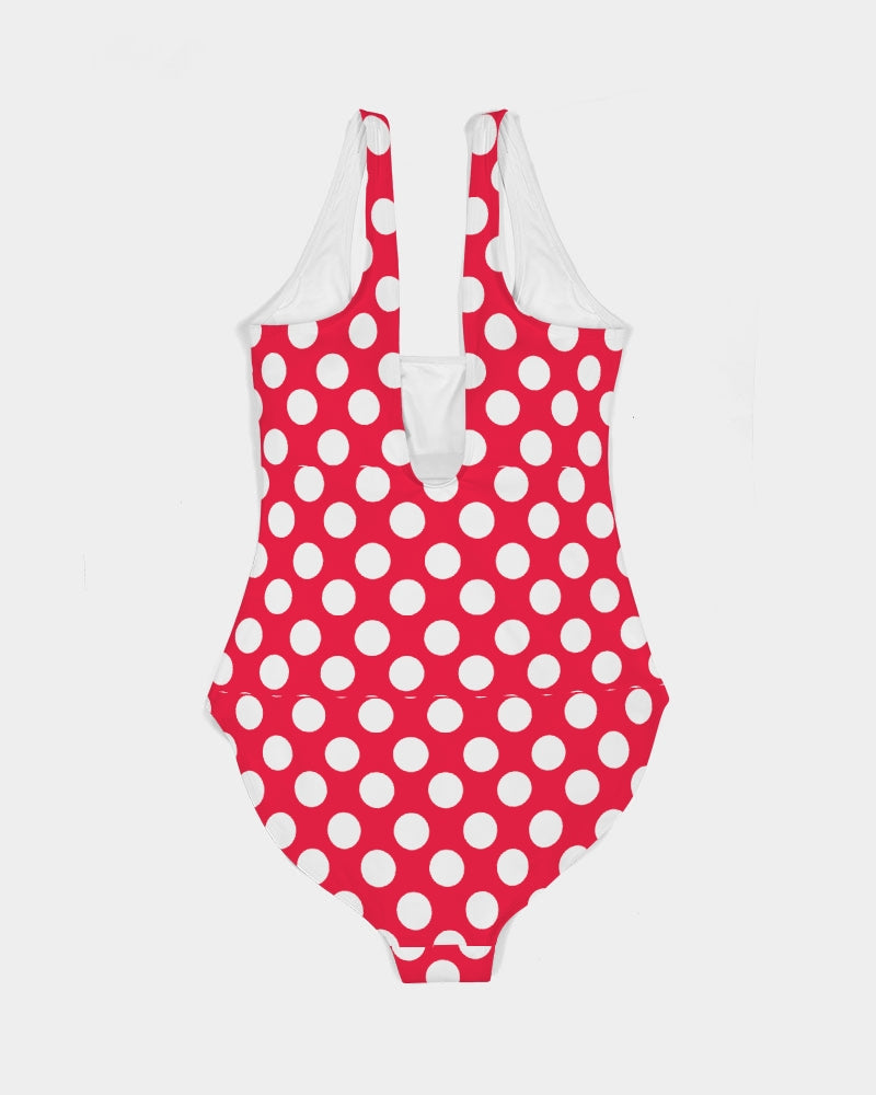 
            
                Load image into Gallery viewer, Red &amp;amp; White Classic Polka Dotted - Minnie Inspired Suit! Women&amp;#39;s One-Piece Swimsuit
            
        