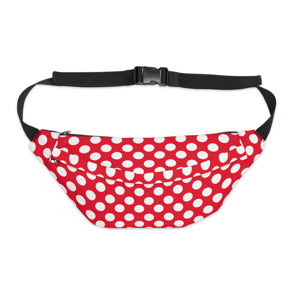 
            
                Load image into Gallery viewer, Large Polka Dotted Sling Fanny Pack - Red &amp;amp; White Minnie Inspired
            
        