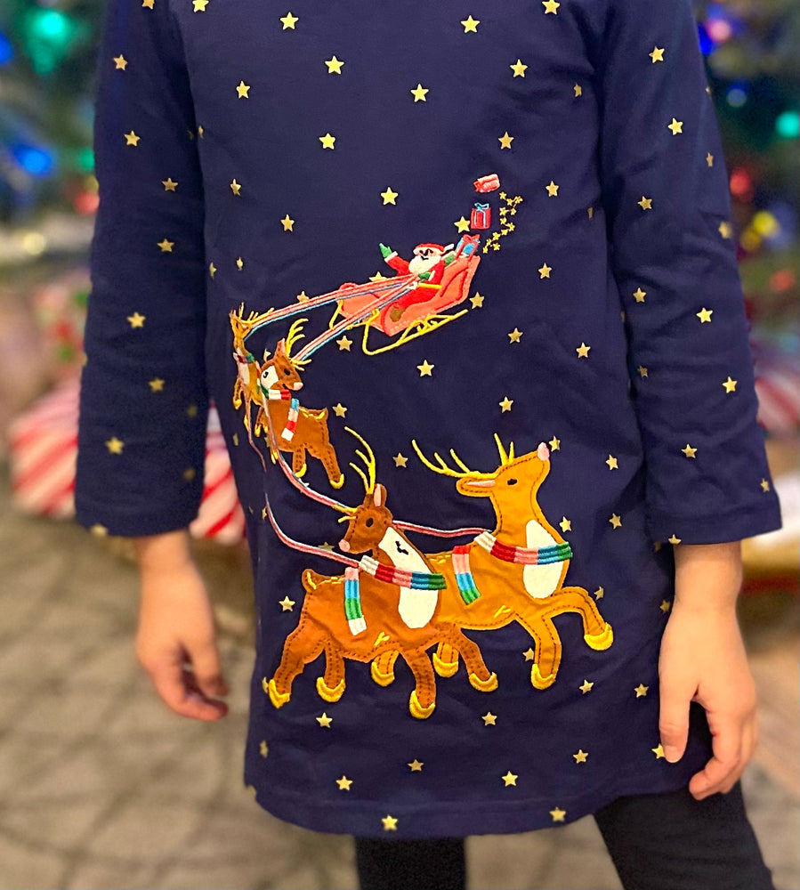 Santa and his Reindeer - Girls Boutique Dress