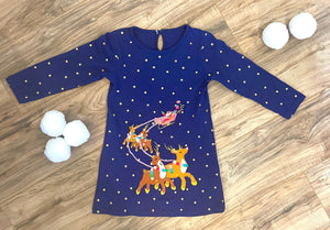 
            
                Load image into Gallery viewer, Santa and his Reindeer - Girls Boutique Dress
            
        