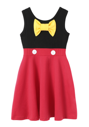 Red, Black and Bow Tie! Girls Dress