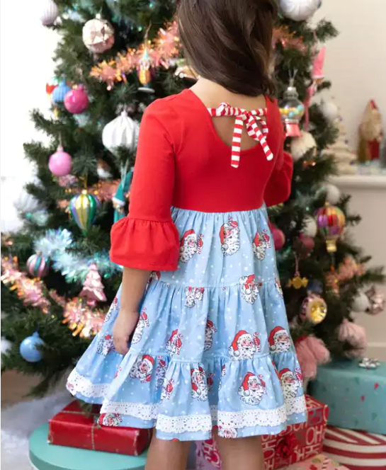 Santa Baby Smocked Girls Dress