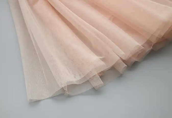 Baby Pink Tulle Boho Flower Girl Lace Dress - Long Tulle Skirt