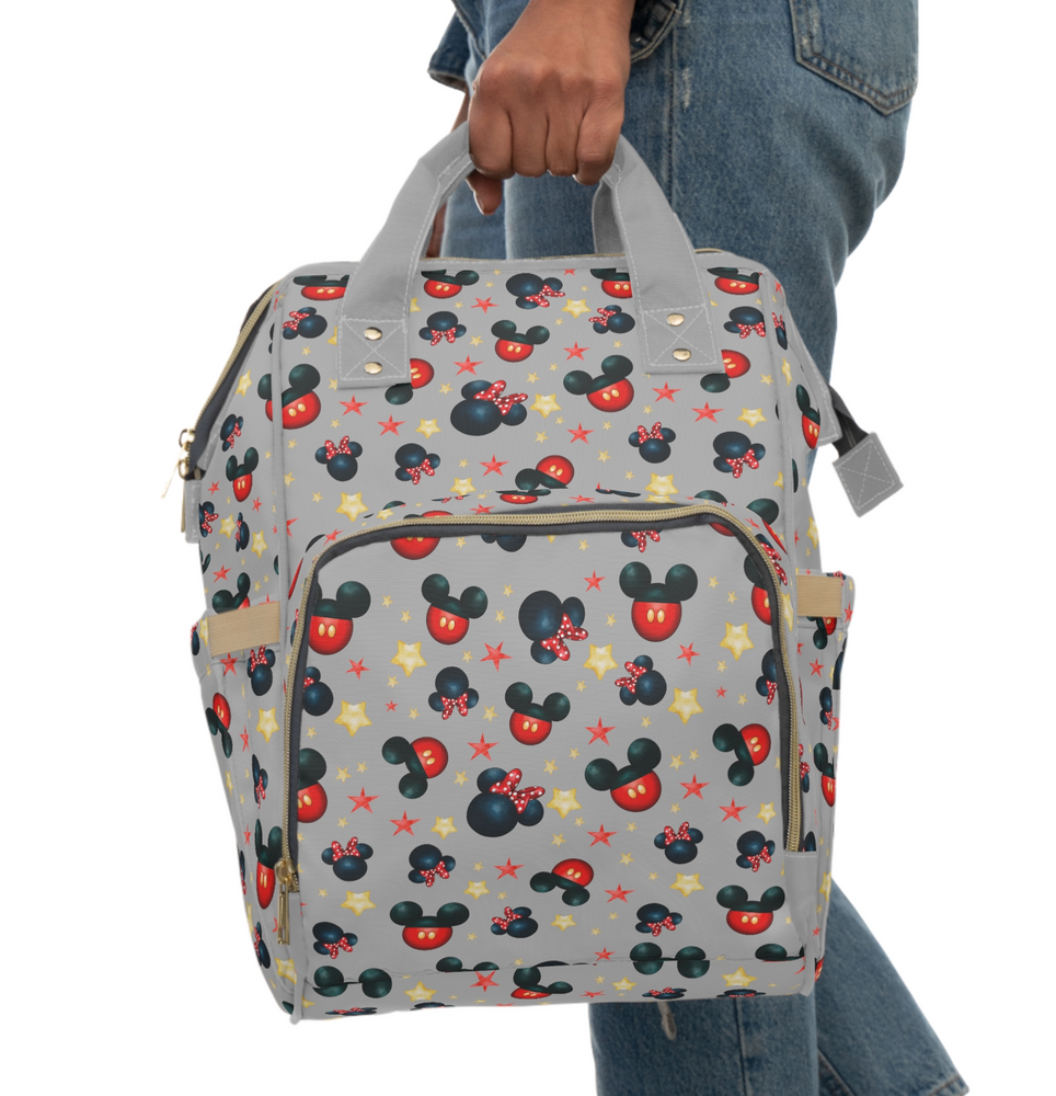 
            
                Load image into Gallery viewer, Canvas Backpack/Diaper Bag - Mouse Faces!!
            
        