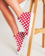 Red-White Polka Dots - Mouse Inspired Pattern Women's Hightop Canvas Shoe