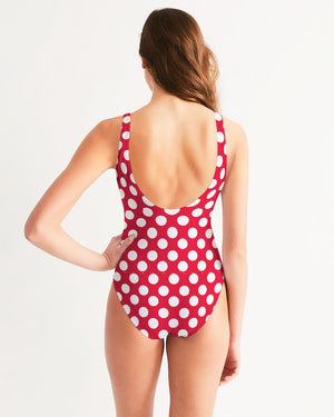 Red & White Classic Polka Dotted - Minnie Inspired Suit! Women's One-Piece Swimsuit