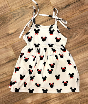 Mouse Love - Girls Tie Tank Dress