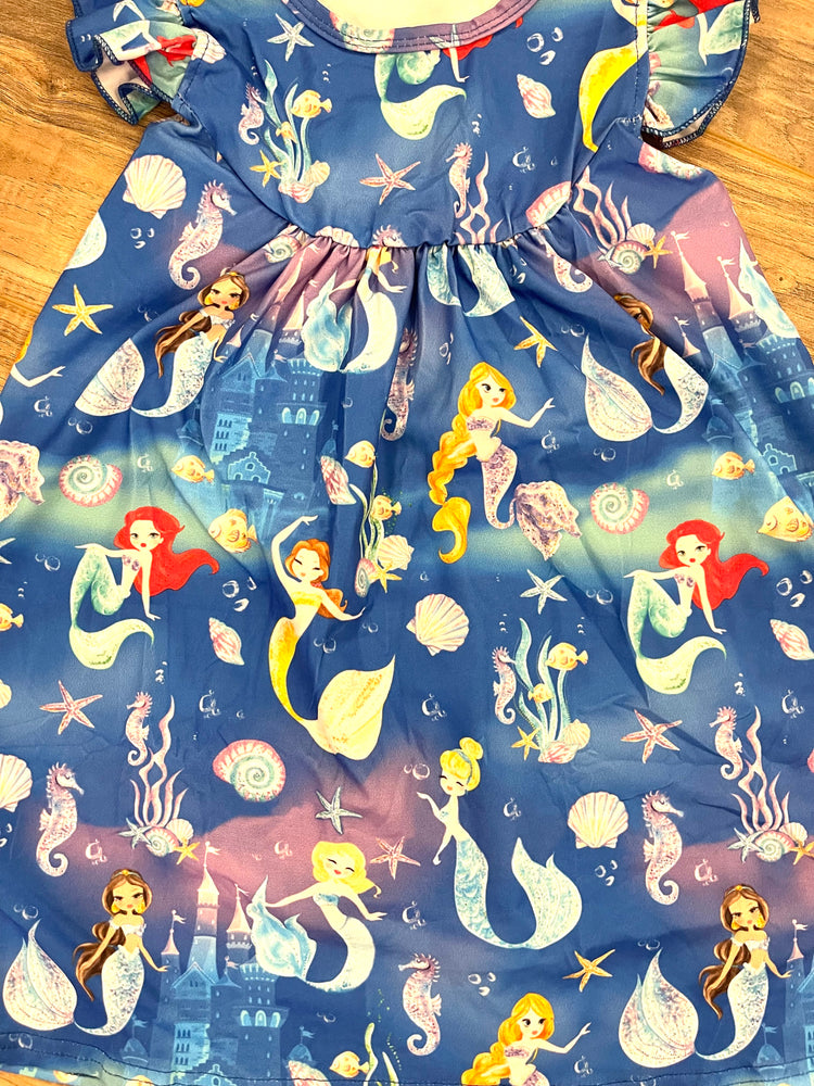 
            
                Load image into Gallery viewer, Under the Sea -Blue Flutter Dress
            
        